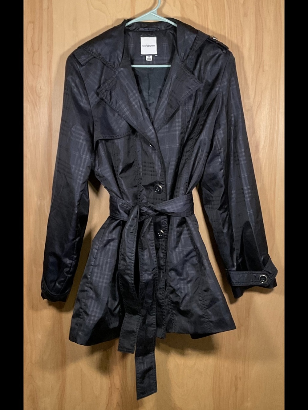 Croft & Barrow Hooded Plaid Rain Jacket - Like New